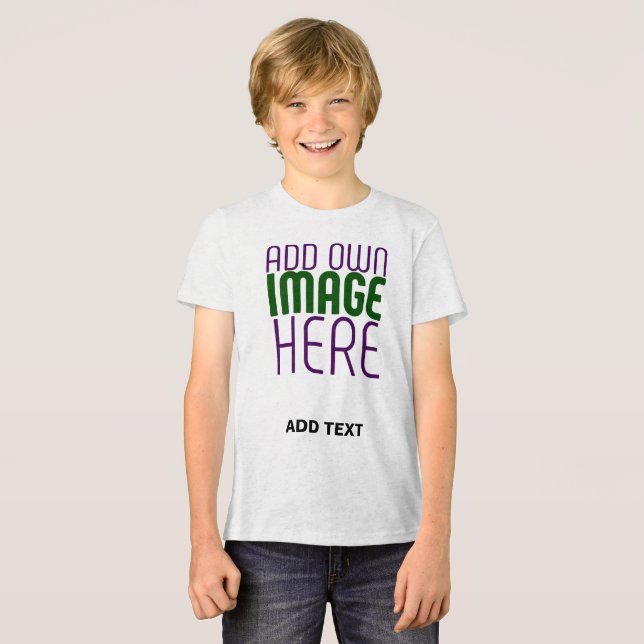 MODERN EDITABLE SIMPLE WHITE IMAGE TEXT TEMPLATE Tri-Blend SHIRT (Front Full)