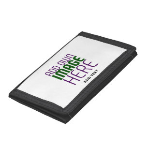 MODERN EDITABLE SIMPLE WHITE IMAGE TEXT TEMPLATE TRI-FOLD WALLET