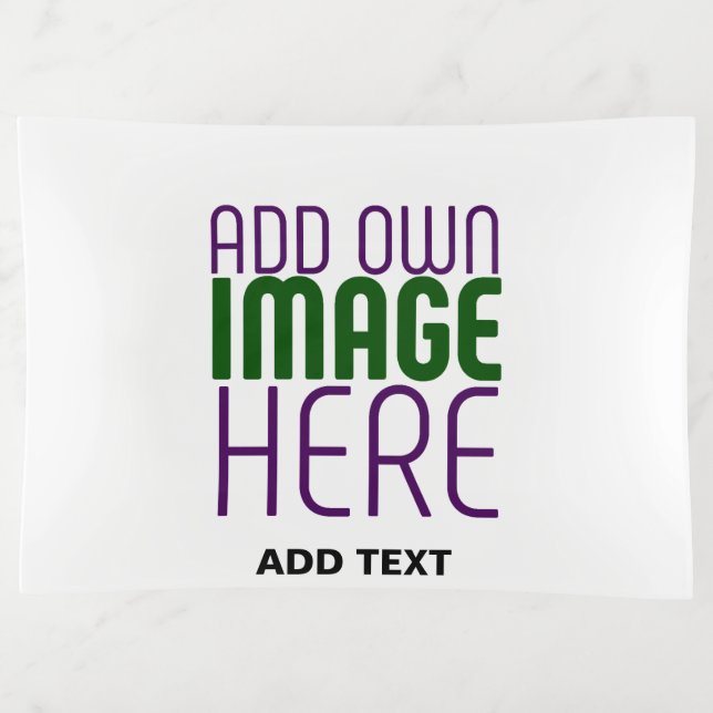  MODERN EDITABLE SIMPLE WHITE IMAGE TEXT TEMPLATE TRINKET TRAY (Front)