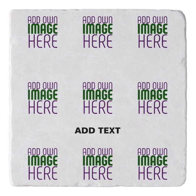 MODERN EDITABLE SIMPLE WHITE IMAGE TEXT TEMPLATE TRIVET (Front)