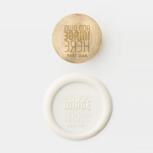 MODERN EDITABLE SIMPLE WHITE IMAGE TEXT TEMPLATE WAX SEAL STAMP