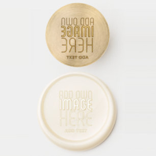 MODERN EDITABLE SIMPLE WHITE IMAGE TEXT TEMPLATE WAX SEAL STAMP