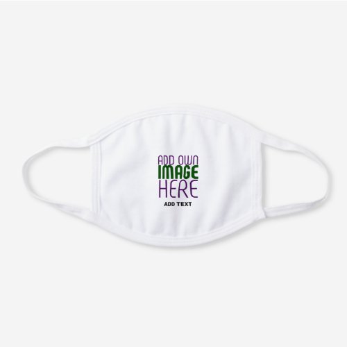 MODERN EDITABLE SIMPLE WHITE IMAGE TEXT TEMPLATE WHITE COTTON FACE MASK