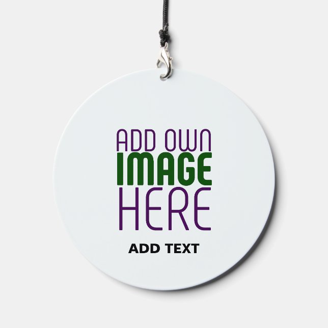 MODERN EDITABLE SIMPLE WHITE IMAGE TEXT TEMPLATE WIND CHIME  (Front)