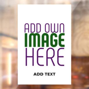 MODERN EDITABLE SIMPLE WHITE IMAGE TEXT TEMPLATE WINDOW CLING