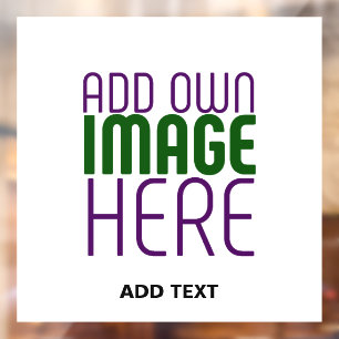 MODERN EDITABLE SIMPLE WHITE IMAGE TEXT TEMPLATE WINDOW CLING