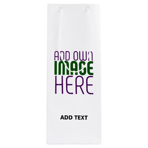 MODERN EDITABLE SIMPLE WHITE IMAGE TEXT TEMPLATE WINE GIFT BAG