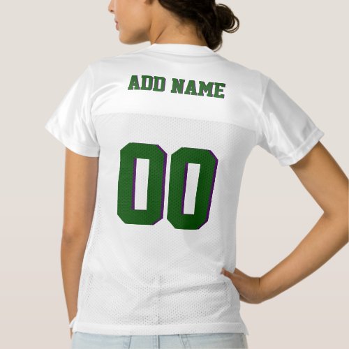 MODERN EDITABLE SIMPLE WHITE IMAGE TEXT TEMPLATE WOMENS FOOTBALL JERSEY