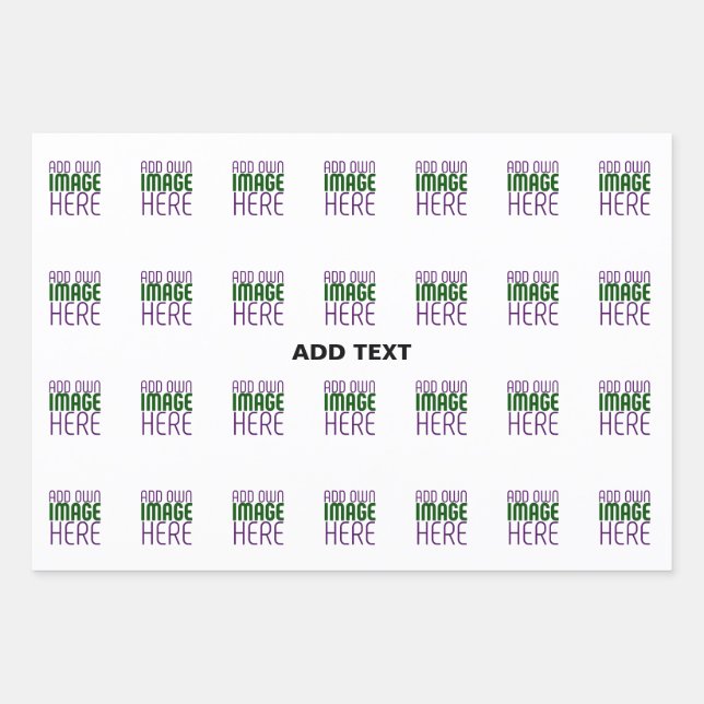MODERN EDITABLE SIMPLE WHITE IMAGE TEXT TEMPLATE WRAPPING PAPER SHEETS (Front)