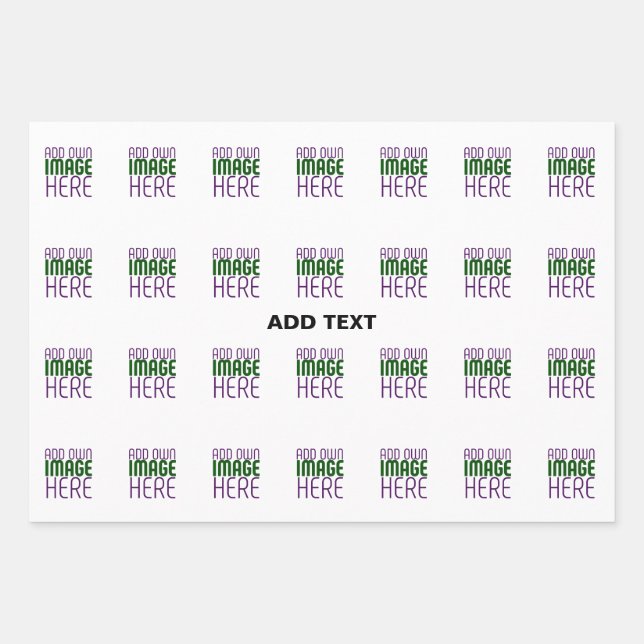 MODERN EDITABLE SIMPLE WHITE IMAGE TEXT TEMPLATE WRAPPING PAPER SHEETS (Front)