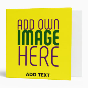 MODERN EDITABLE SIMPLE YELLOW IMAGE TEXT TEMPLATE 3 RING BINDER