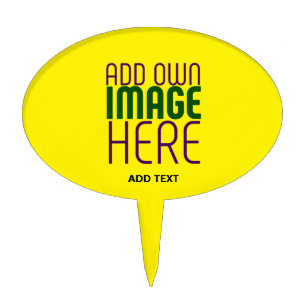 MODERN EDITABLE SIMPLE YELLOW IMAGE TEXT TEMPLATE CAKE TOPPER