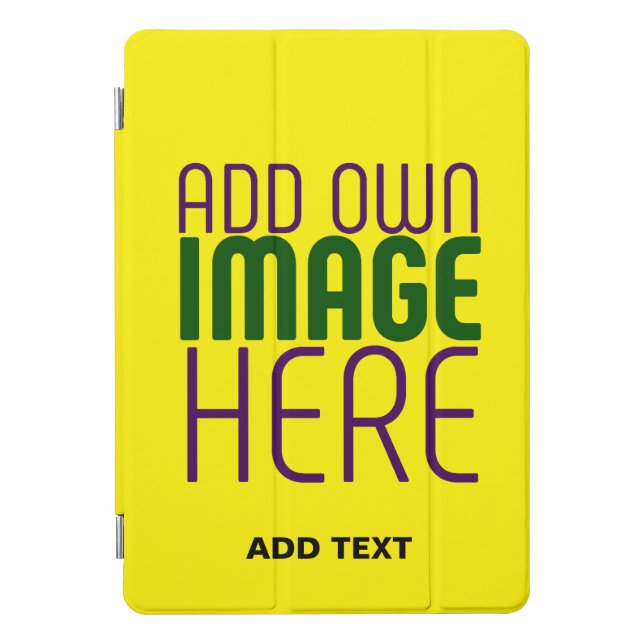 MODERN EDITABLE SIMPLE YELLOW IMAGE TEXT TEMPLATE iPad PRO COVER (Front)