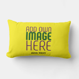 MODERN EDITABLE SIMPLE YELLOW IMAGE TEXT TEMPLATE LUMBAR PILLOW