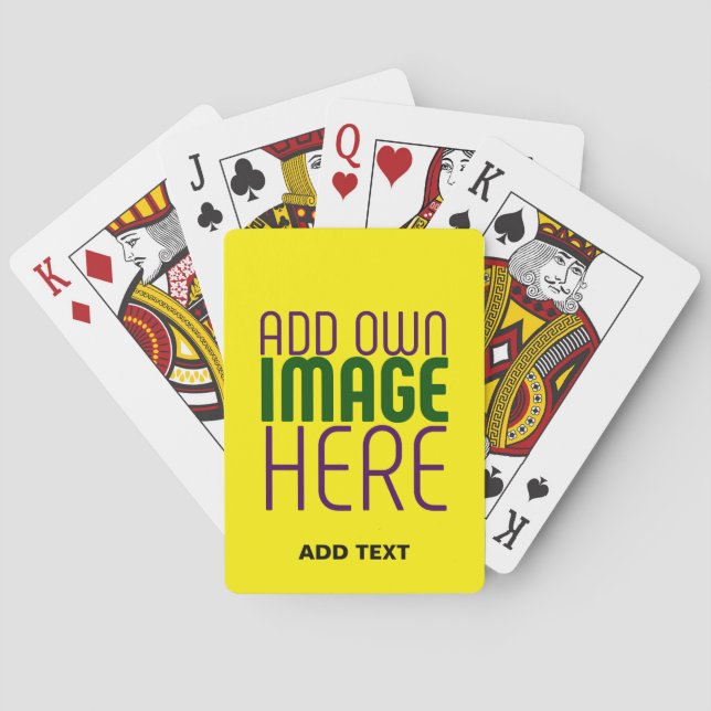 MODERN EDITABLE SIMPLE YELLOW IMAGE TEXT TEMPLATE POKER CARDS (Back)