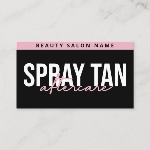 Modern Editable Sunless Spray Tan Aftercare Card