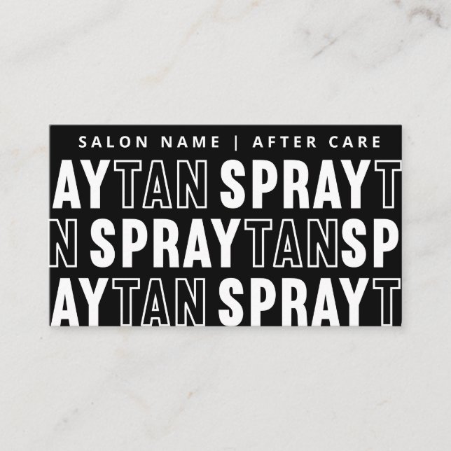 Modern Editable Sunless Spray Tan Aftercare Card (Front)