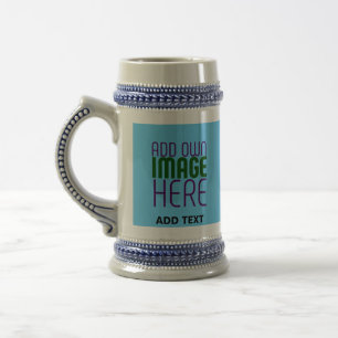 MODERN EDITABLE SWAG SKY BLUE IMAGE TEXT TEMPLATE BEER STEIN