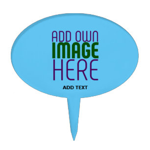 MODERN EDITABLE SWAG SKY BLUE IMAGE TEXT TEMPLATE CAKE TOPPER