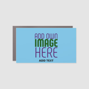 MODERN EDITABLE SWAG SKY BLUE IMAGE TEXT TEMPLATE CAR MAGNET