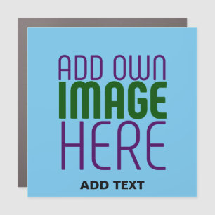 MODERN EDITABLE SWAG SKY BLUE IMAGE TEXT TEMPLATE CAR MAGNET