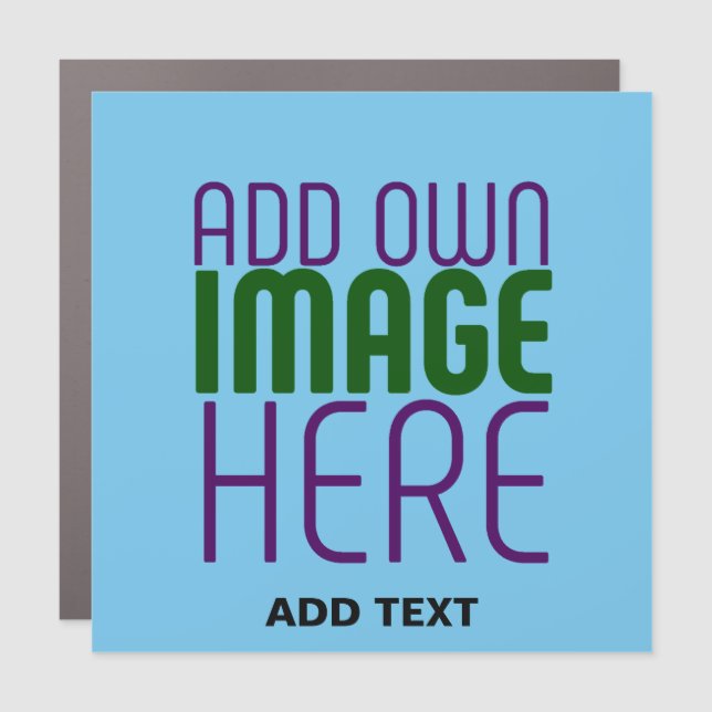 MODERN EDITABLE SWAG SKY BLUE IMAGE TEXT TEMPLATE CAR MAGNET