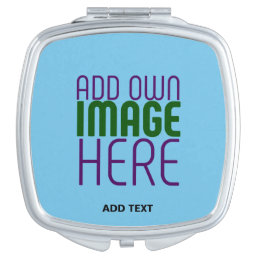 MODERN EDITABLE SWAG SKY BLUE IMAGE TEXT TEMPLATE COMPACT MIRROR