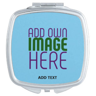 MODERN EDITABLE SWAG SKY BLUE IMAGE TEXT TEMPLATE COMPACT MIRROR