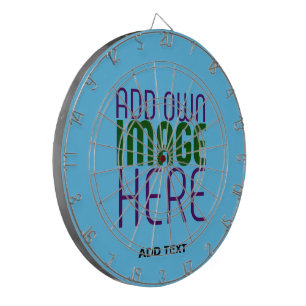 MODERN EDITABLE SWAG SKY BLUE IMAGE TEXT TEMPLATE DART BOARD