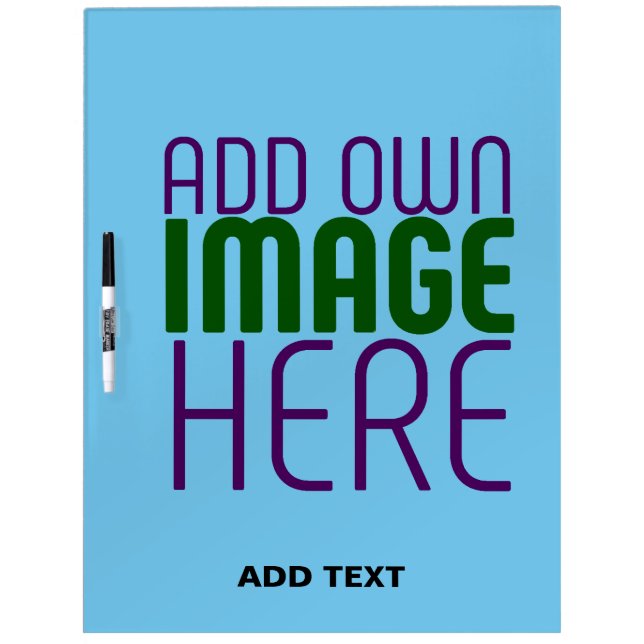 MODERN EDITABLE SWAG SKY BLUE IMAGE TEXT TEMPLATE DRY ERASE BOARD (Front)