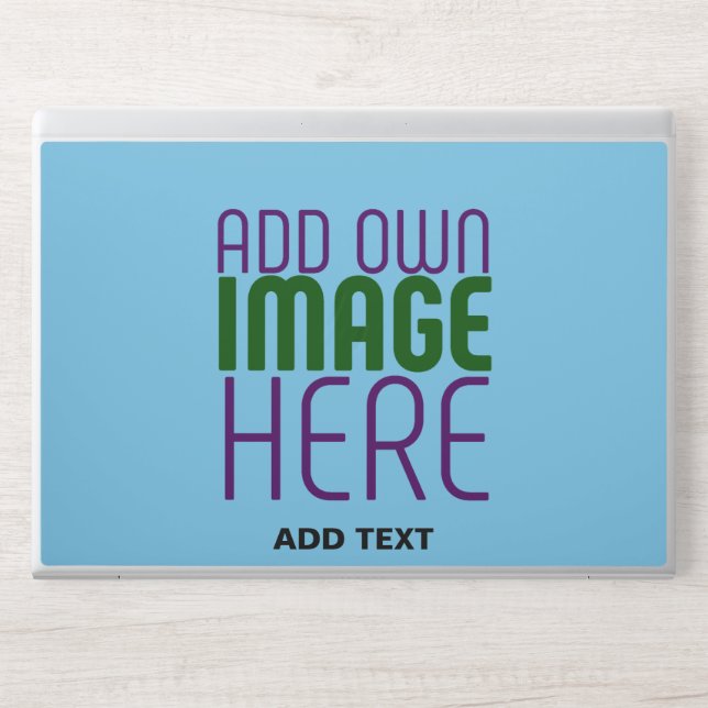 MODERN EDITABLE SWAG SKY BLUE IMAGE TEXT TEMPLATE HP LAPTOP SKIN (Front)