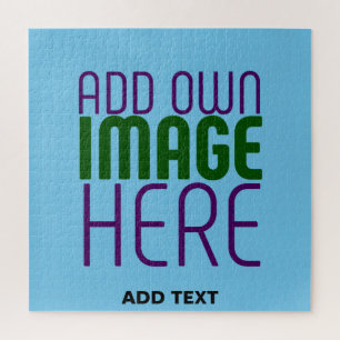 MODERN EDITABLE SWAG SKY BLUE IMAGE TEXT TEMPLATE JIGSAW PUZZLE