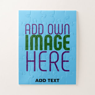 MODERN EDITABLE SWAG SKY BLUE IMAGE TEXT TEMPLATE JIGSAW PUZZLE