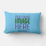 MODERN EDITABLE SWAG SKY BLUE IMAGE TEXT TEMPLATE LUMBAR PILLOW
