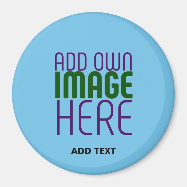 MODERN EDITABLE SWAG SKY BLUE IMAGE TEXT TEMPLATE MAGNET