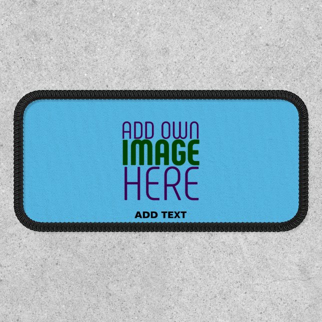 MODERN EDITABLE SWAG SKY BLUE IMAGE TEXT TEMPLATE PATCH (Front)