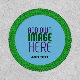 MODERN EDITABLE SWAG SKY BLUE IMAGE TEXT TEMPLATE PATCH