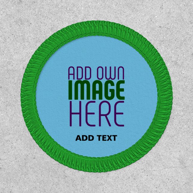 MODERN EDITABLE SWAG SKY BLUE IMAGE TEXT TEMPLATE PATCH (Front)