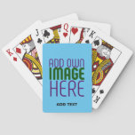 MODERN EDITABLE SWAG SKY BLUE IMAGE TEXT TEMPLATE POKER CARDS