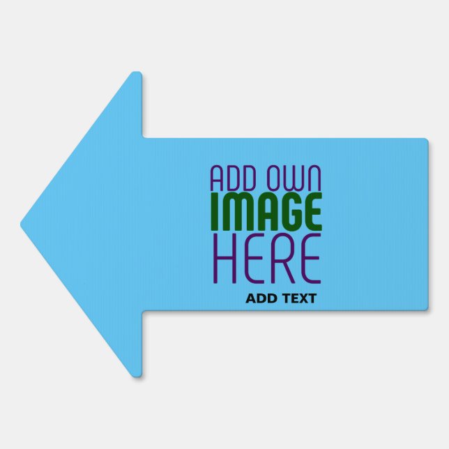 MODERN EDITABLE SWAG SKY BLUE IMAGE TEXT TEMPLATE SIGN (Front)