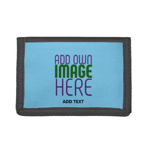 MODERN EDITABLE SWAG SKY BLUE IMAGE TEXT TEMPLATE TRI-FOLD WALLET