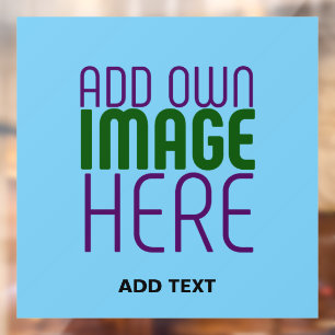 MODERN EDITABLE SWAG SKY BLUE IMAGE TEXT TEMPLATE WINDOW CLING