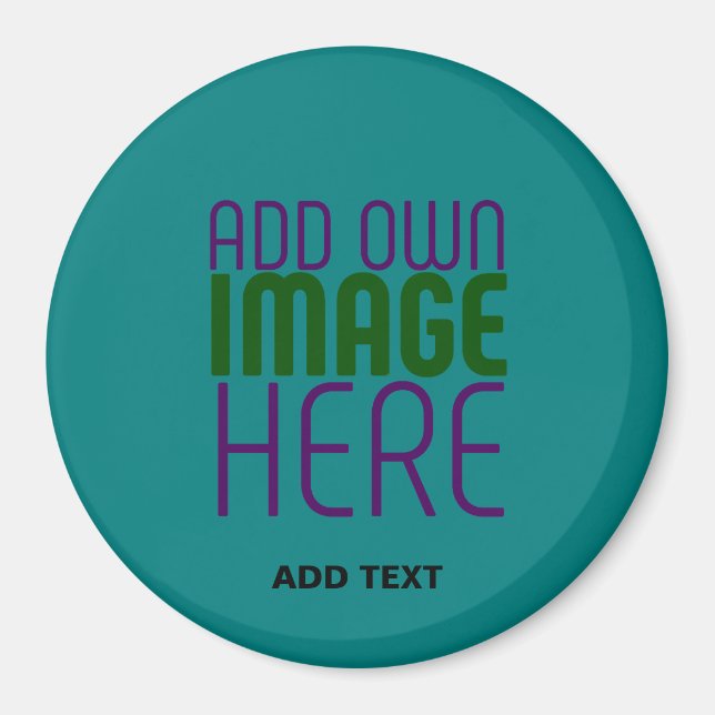 MODERN EDITABLE TEAL GREEN IMAGE TEXT TEMPLATE MAGNET (Front)