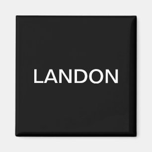 Modern Editable Text Black & White Magnet