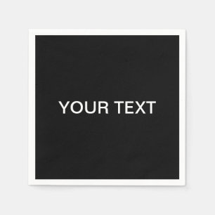 Modern Editable Text Black & White Napkins