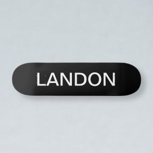 Modern Editable Text Black & White Skateboard