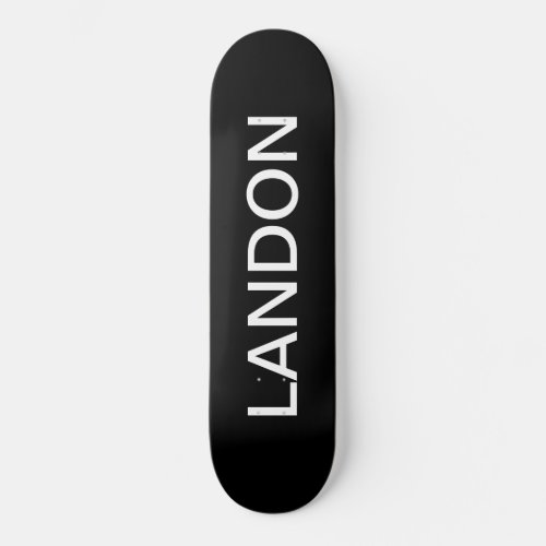 Modern Editable Text  Black  White Skateboard