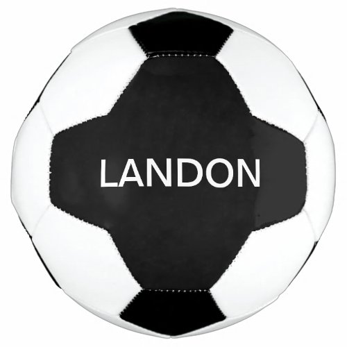 Modern Editable Text  Black  White Soccer Ball
