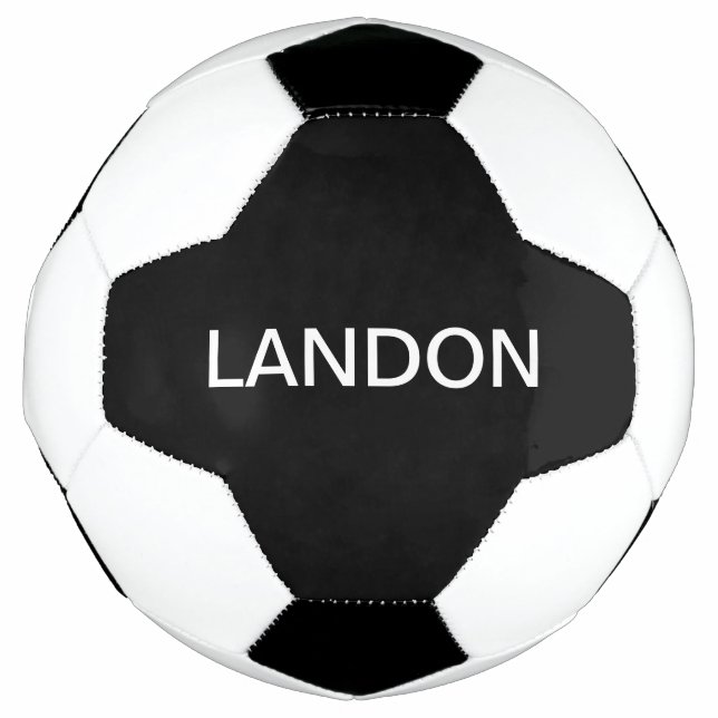 Modern Editable Text | Black & White Soccer Ball (Front)
