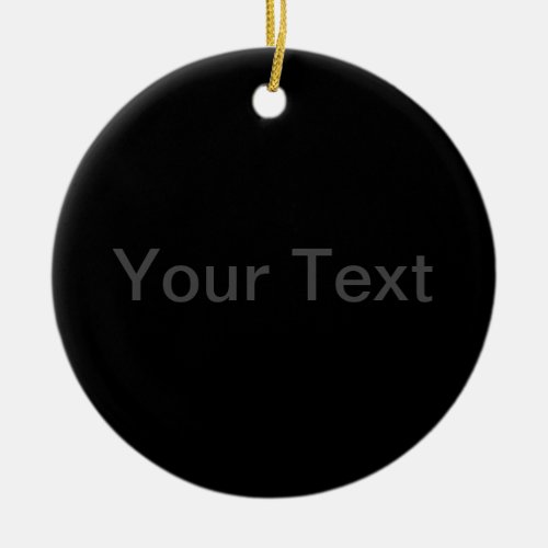 Modern Editable Text  Dark Grey  Black Ceramic Ornament